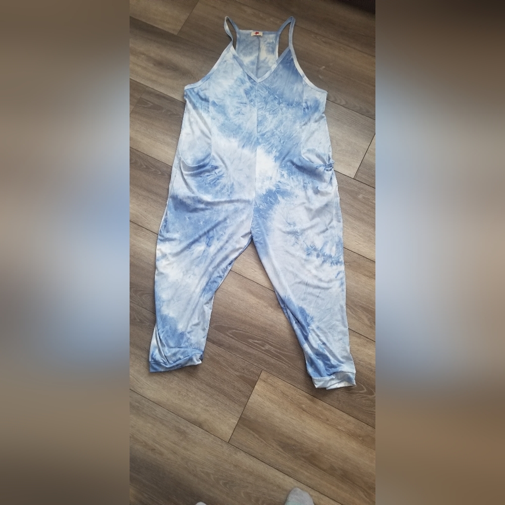 Tie Dye Blue Jumpsuit NWOT